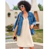 Ekouaer Nightgown for Women Sleeveless Sleepwear Lightweight Racerback Sleep Shirt Pleated V Neck Night Dress Short Chemise(Khaki)