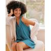 Ekouaer Nightgown for Women Sleeveless Sleepwear Lightweight Racerback Sleep Shirt Pleated V Neck Night Dress Short Chemise(Lake Blue)