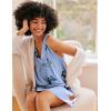 Ekouaer Nightgown for Women Sleeveless Sleepwear Lightweight Racerback Sleep Shirt Pleated V Neck Night Dress Short Chemise(Light Blue Butterfly)