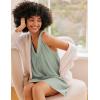 Ekouaer Nightgown for Women Sleeveless Sleepwear Lightweight Racerback Sleep Shirt Pleated V Neck Night Dress Short Chemise(Light Green)