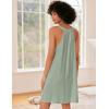 Ekouaer Nightgown for Women Sleeveless Sleepwear Lightweight Racerback Sleep Shirt Pleated V Neck Night Dress Short Chemise(Light Green)