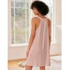 Ekouaer Nightgown for Women Sleeveless Sleepwear Lightweight Racerback Sleep Shirt Pleated V Neck Night Dress Short Chemise(Light Pink)