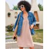 Ekouaer Nightgown for Women Sleeveless Sleepwear Lightweight Racerback Sleep Shirt Pleated V Neck Night Dress Short Chemise(Light Pink)