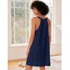Ekouaer Nightgown for Women Sleeveless Sleepwear Lightweight Racerback Sleep Shirt Pleated V Neck Night Dress Short Chemise(Navy Blue)