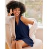 Ekouaer Nightgown for Women Sleeveless Sleepwear Lightweight Racerback Sleep Shirt Pleated V Neck Night Dress Short Chemise(Navy Blue)