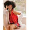 Ekouaer Nightgown for Women Sleeveless Sleepwear Lightweight Racerback Sleep Shirt Pleated V Neck Night Dress Short Chemise(Red Boho Print)