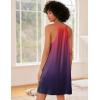 Ekouaer Nightgown for Women Sleeveless Sleepwear Lightweight Racerback Sleep Shirt Pleated V Neck Night Dress Short Chemise(Tie Dye Red & Purple)