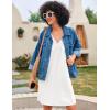 Ekouaer Nightgown for Women Sleeveless Sleepwear Lightweight Racerback Sleep Shirt Pleated V Neck Night Dress Short Chemise(White)