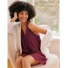 Ekouaer Nightgown for Women Sleeveless Sleepwear Lightweight Racerback Sleep Shirt Pleated V Neck Night Dress Short Chemise(Wine Red)