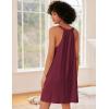 Ekouaer Nightgown for Women Sleeveless Sleepwear Lightweight Racerback Sleep Shirt Pleated V Neck Night Dress Short Chemise(Wine Red)