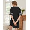 Ekouaer Nightgowns for Women 2 Pack Sleepshirts Short Sleeve Nightshirt V Neck Sleepwear Casual Pajama Dress(Black/Blue Green)