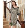 Ekouaer Nightgowns for Women 2 Pack Sleepshirts Short Sleeve Nightshirt V Neck Sleepwear Casual Pajama Dress(Black/Leopard)