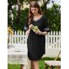Ekouaer Nightgowns for Women 2 Pack Sleepshirts Short Sleeve Nightshirt V Neck Sleepwear Casual Pajama Dress(Black/Light Grey)