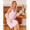 Ekouaer Nightgowns for Women Button Down Sleep Shirts Tank Sleeveless Nightshirt Soft Sleepwear with Pockets(Light Pink)