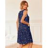 Ekouaer Nightgowns for Women Button Down Sleep Shirts Tank Sleeveless Nightshirt Soft Sleepwear with Pockets(Navy Starry Sky)