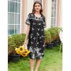 Ekouaer Nightgowns for Women House Dress with Pockets Button Down Sleepshirt Short Sleeve Nightshirt Housecoat S-XXXL(Black Butterfly Flower)