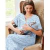 Ekouaer Nightgowns for Women House Dress with Pockets Button Down Sleepshirt Short Sleeve Nightshirt Housecoat S-XXXL(Blue Floral)