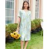 Ekouaer Nightgowns for Women House Dress with Pockets Button Down Sleepshirt Short Sleeve Nightshirt Housecoat S-XXXL(Green Daisy)