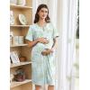 Ekouaer Nightgowns for Women House Dress with Pockets Button Down Sleepshirt Short Sleeve Nightshirt Housecoat S-XXXL(Green Daisy)
