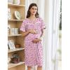 Ekouaer Nightgowns for Women House Dress with Pockets Button Down Sleepshirt Short Sleeve Nightshirt Housecoat S-XXXL(Pink Floral)