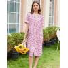 Ekouaer Nightgowns for Women House Dress with Pockets Button Down Sleepshirt Short Sleeve Nightshirt Housecoat S-XXXL(Pink Floral)