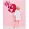 Ekouaer Satin Nightgowns for Women Silk Sleepwear Button Down Sleepshirt 3/4 Sleeve V-Neck Nightshirts with Pockets(01 White)