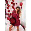 Ekouaer Satin Nightgowns for Women Silk Sleepwear Button Down Sleepshirt 3/4 Sleeve V-Neck Nightshirts with Pockets(01 Wine Red)