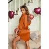 Ekouaer Satin Nightgowns for Women Silk Sleepwear Button Down Sleepshirt 3/4 Sleeve V-Neck Nightshirts with Pockets(Orange)