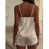 Ekouaer Satin Pajama Sets for Women 2 Piece Silky Cami Pj Set Soft Nightwear Lingerie Sleepwear Set(Champagne)