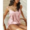 Ekouaer Satin Pajama Sets for Women 2 Piece Silky Cami Pj Set Soft Nightwear Lingerie Sleepwear Set(Light Pink)