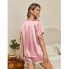 Ekouaer Silk Pajamas for Women Short Sleeve Satin Sleepwear Soft 2 Piece Pjs Shorts Set Loungewear,S-XX(Light Pink)