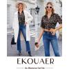 Ekouaer Silk Pajamas for Womens Set 2 Piece Satin Pjs Soft Button Down Sleepwear Wide Leg Long Pants with Pockets(Black-christmas)