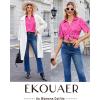 Ekouaer Silk Pajamas for Womens Set 2 Piece Satin Pjs Soft Button Down Sleepwear Wide Leg Long Pants with Pockets(Hot Pink Leopard)
