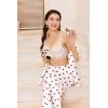 Ekouaer Silk Pajamas for Womens Set 2 Piece Satin Pjs Soft Button Down Sleepwear Wide Leg Long Pants with Pockets(Red Heart)