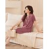 Ekouaer Womens Cotton Nightgowns Button Down Sleep Shirts Soft Night Shirts Night Dress(Dark Pink)