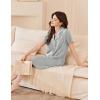 Ekouaer Womens Cotton Nightgowns Button Down Sleep Shirts Soft Night Shirts Night Dress(Light Grey)