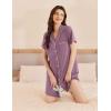 Ekouaer Womens Cotton Nightgowns Button Down Sleep Shirts Soft Night Shirts Night Dress(Purple)