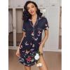 Ekouaer Women’s Nightgown Button Down Nightshirt V Neck Sleepshirt Short Sleeve Sleepwear Soft Pajama Dress(Black Butterfly)