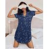 Ekouaer Women’s Nightgown Button Down Nightshirt V Neck Sleepshirt Short Sleeve Sleepwear Soft Pajama Dress(Black Starry Sky)