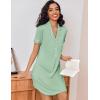 Ekouaer Women’s Nightgown Button Down Nightshirt V Neck Sleepshirt Short Sleeve Sleepwear Soft Pajama Dress(Light Green)