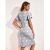 Ekouaer Women’s Nightgown Short Flare Sleeve Sleepshirt V-Neck Sleepwear Soft Nightshirt Pajama Dress S-XXL(Star Print)