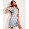 Ekouaer Women’s Nightgown Short Flare Sleeve Sleepshirt V-Neck Sleepwear Soft Nightshirt Pajama Dress S-XXL(Star Print)