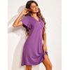 Ekouaer Women’s Nightgown Short Flare Sleeve Sleepshirt V-Neck Sleepwear Soft Nightshirt Pajama Dress S-XXL(Wineberry)