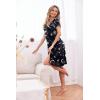 Ekouaer Women’s Nightshirt Short Sleeve Button Down Nightgown V-Neck Sleepwear Pajama Dress(Black Moon Print)
