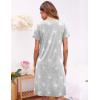 Ekouaer Women’s Nightshirt Short Sleeve Button Down Nightgown V-Neck Sleepwear Pajama Dress(Grey Star)