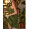 Ekouaer Women’s Sleeveless V Neck Satin Nightgown(Army Green)