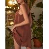 Ekouaer Women’s Sleeveless V Neck Satin Nightgown(Brown)