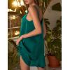 Ekouaer Women’s Sleeveless V Neck Satin Nightgown(Green)