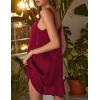 Ekouaer Women’s Sleeveless V Neck Satin Nightgown(Red)