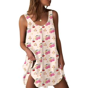 Ekouaer Women’s Sleeveless V Neck Satin Nightgown(Teddy)